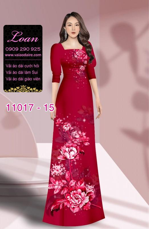 Vải áo dài hoa 3D