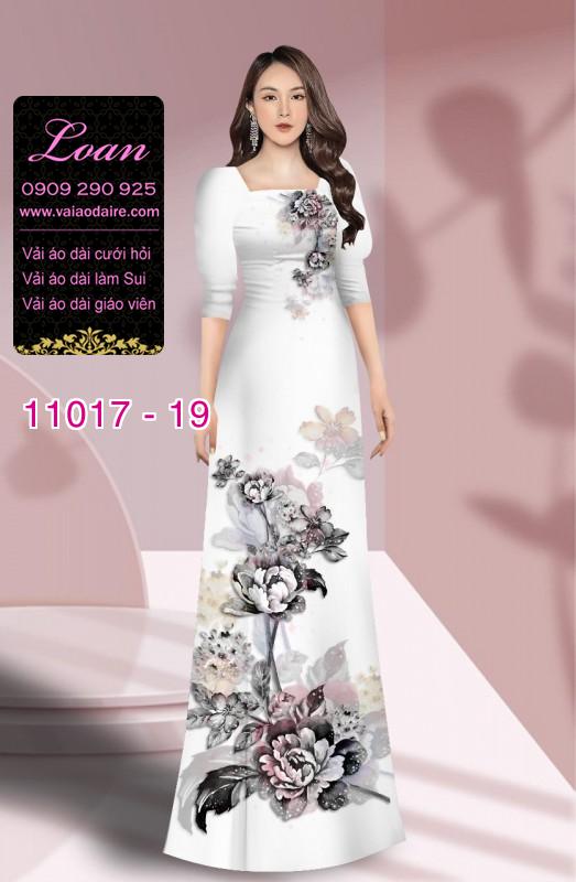 Vải áo dài hoa 3D