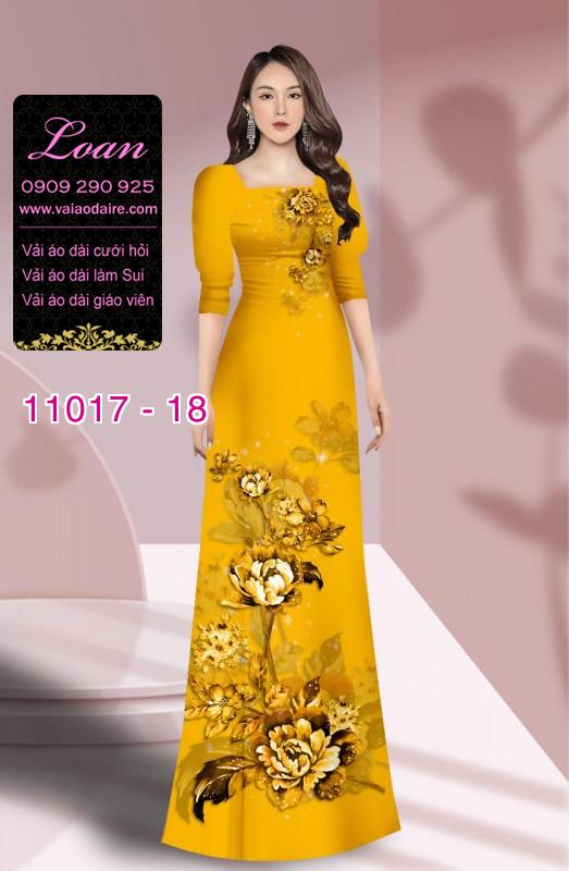 Vải áo dài hoa 3D