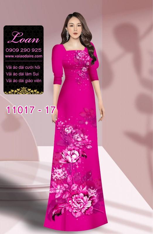 Vải áo dài hoa 3D