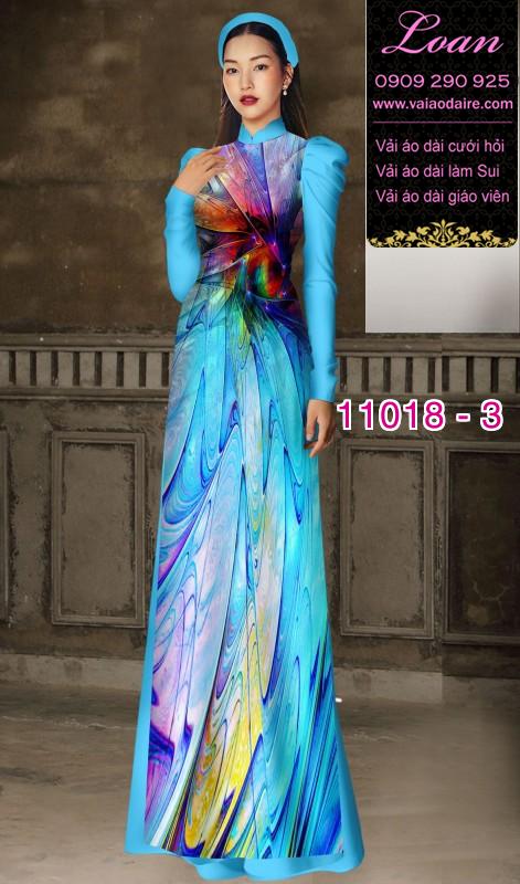Vải áo dài hoa 3D