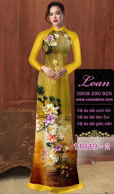 Vải áo dài hoa 3D