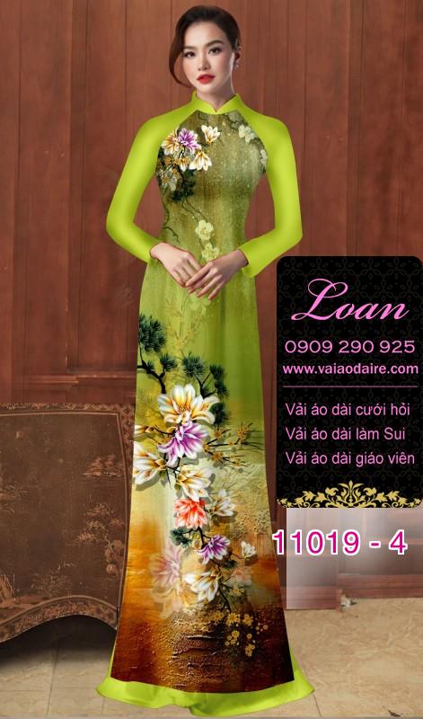 Vải áo dài hoa 3D