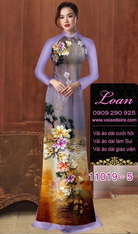 Vải áo dài hoa 3D