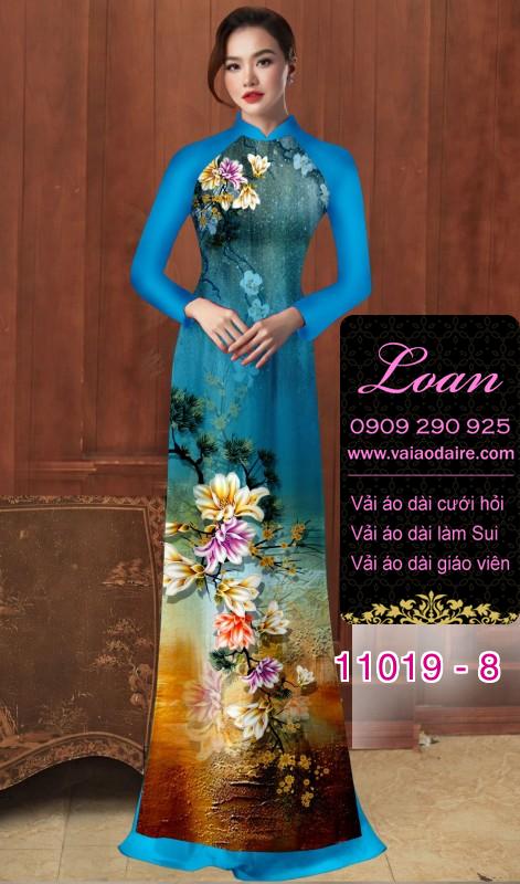 Vải áo dài hoa 3D