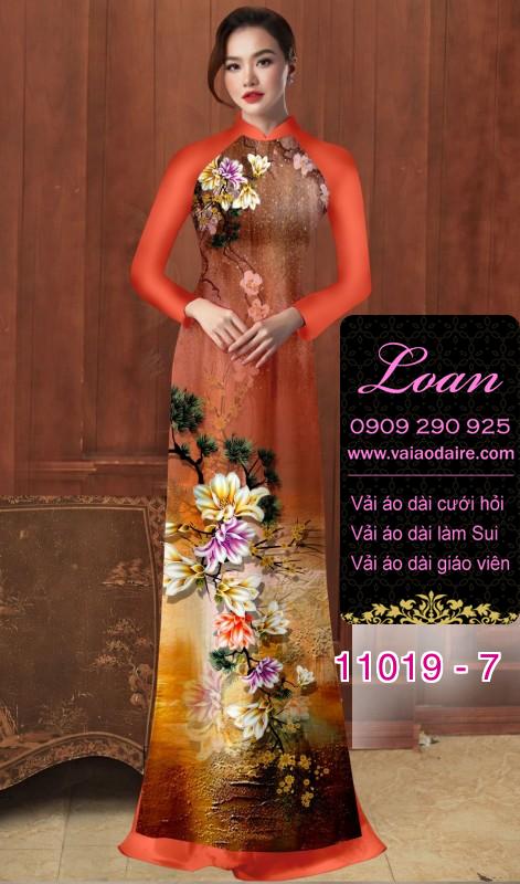Vải áo dài hoa 3D