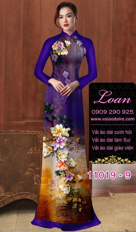 Vải áo dài hoa 3D