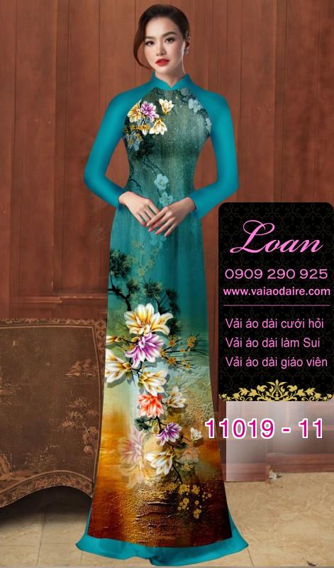 Vải áo dài hoa 3D