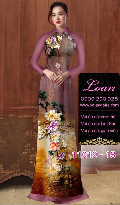 Vải áo dài hoa 3D