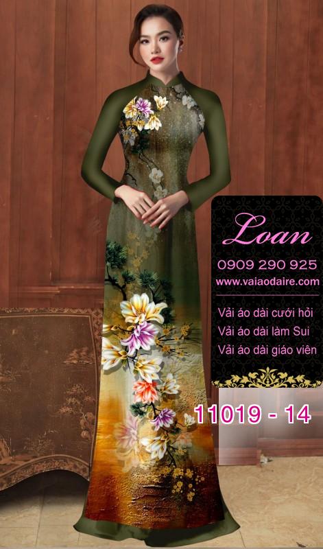 Vải áo dài hoa 3D