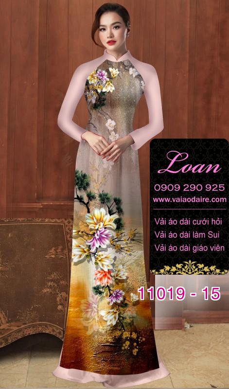 Vải áo dài hoa 3D