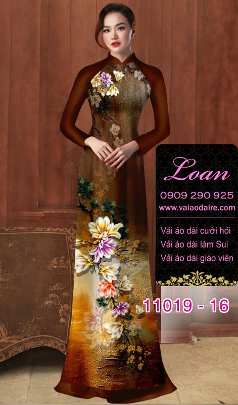 Vải áo dài hoa 3D