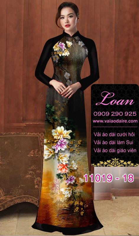 Vải áo dài hoa 3D