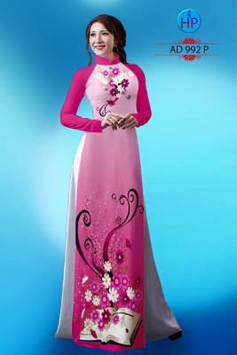 Vải áo dài hoa văn trên dưới-DT 1102