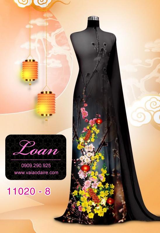 Vải áo dài hoa 3D