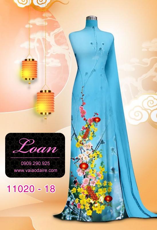 Vải áo dài hoa 3D