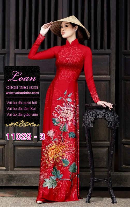 Vải áo dài hoa 3D