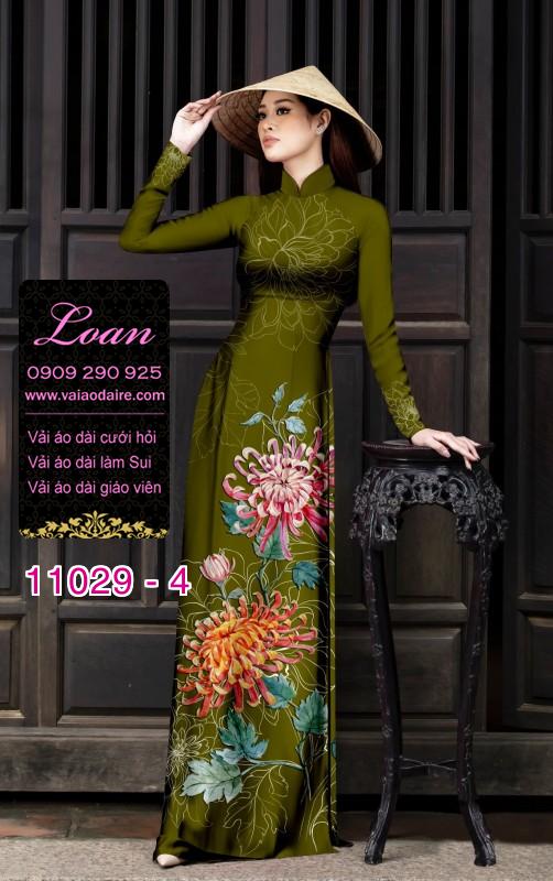 Vải áo dài hoa 3D