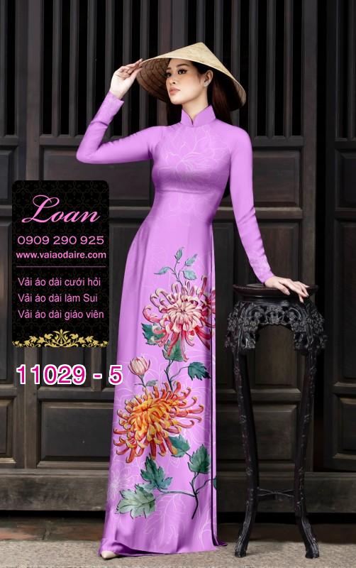 Vải áo dài hoa 3D