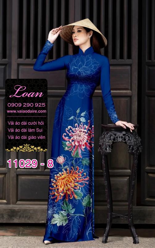 Vải áo dài hoa 3D