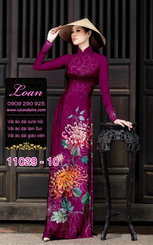 Vải áo dài hoa 3D