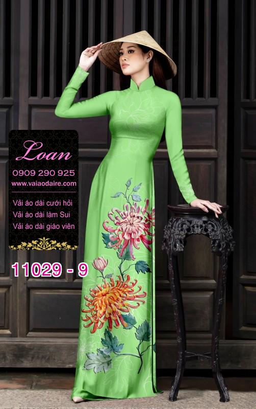 Vải áo dài hoa 3D