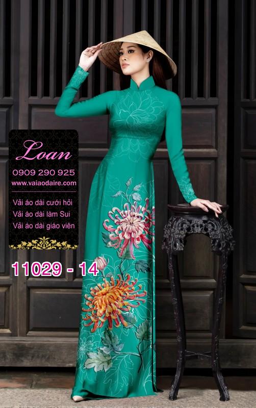 Vải áo dài hoa 3D