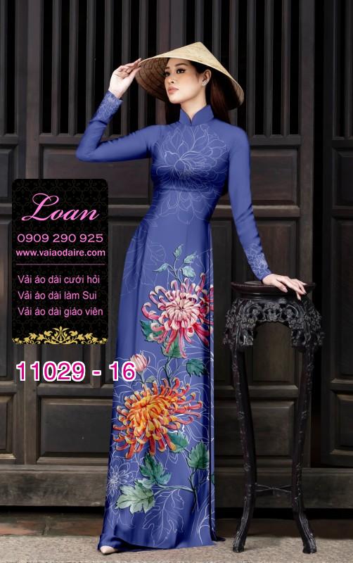 Vải áo dài hoa 3D