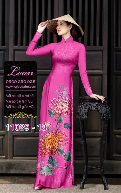 Vải áo dài hoa 3D