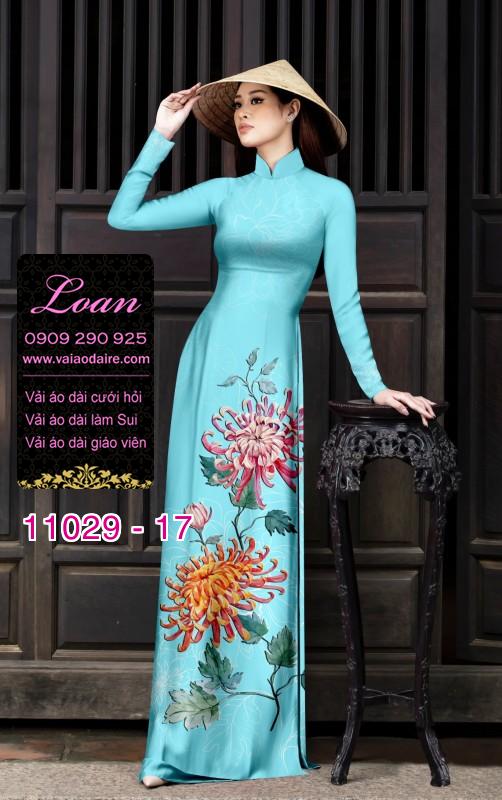 Vải áo dài hoa 3D