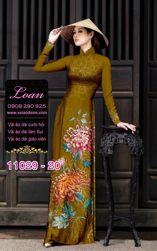 Vải áo dài hoa 3D