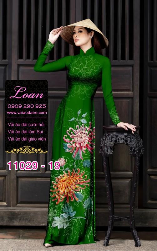 Vải áo dài hoa 3D