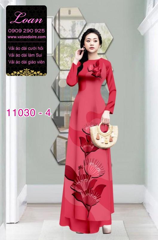 Vải áo dài hoa 3D