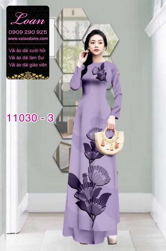 Vải áo dài hoa 3D