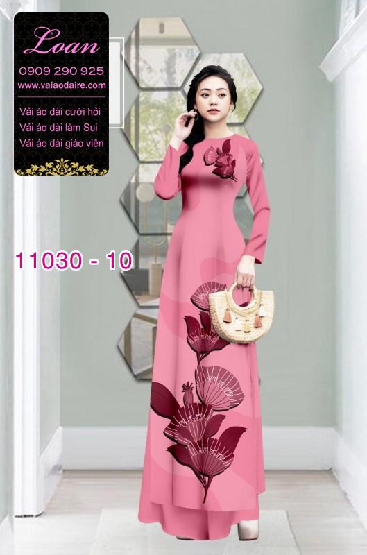 Vải áo dài hoa 3D