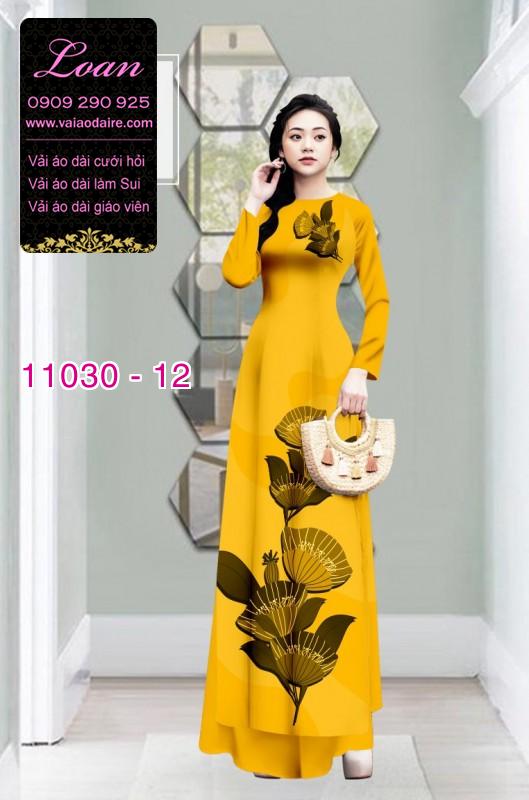 Vải áo dài hoa 3D
