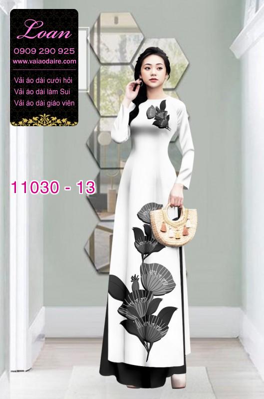 Vải áo dài hoa 3D