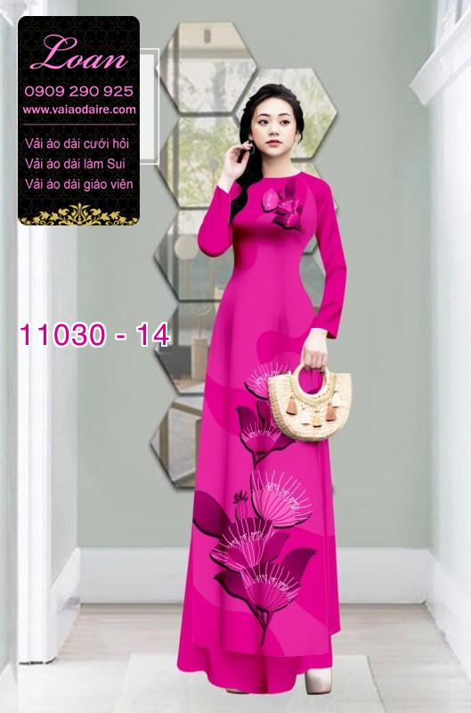 Vải áo dài hoa 3D