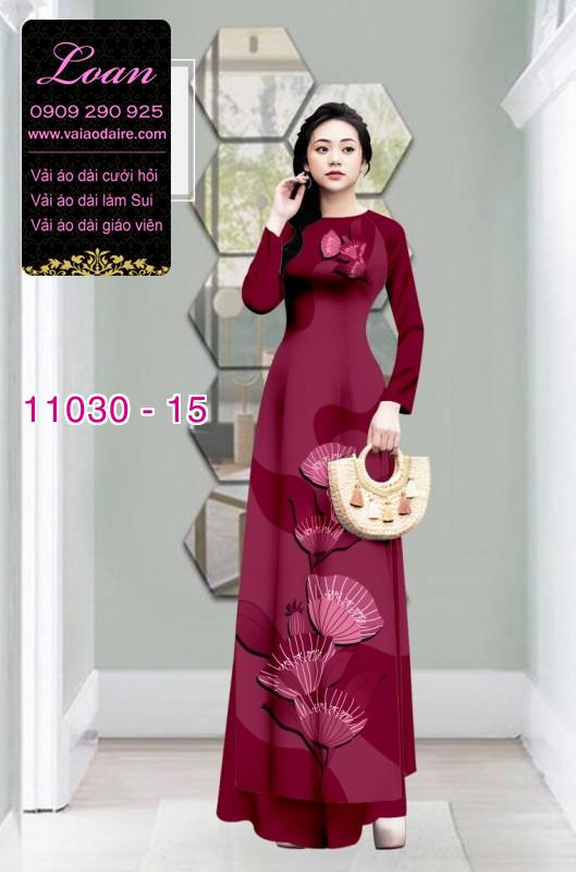 Vải áo dài hoa 3D