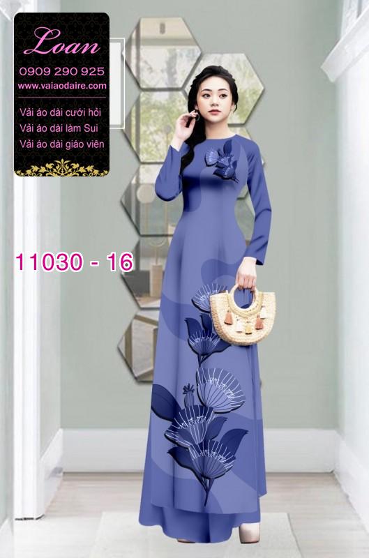 Vải áo dài hoa 3D