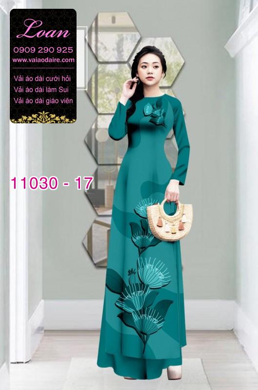 Vải áo dài hoa 3D