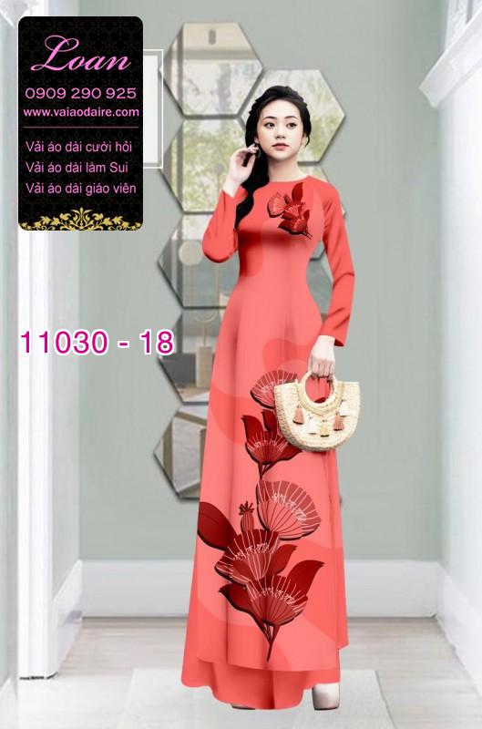 Vải áo dài hoa 3D