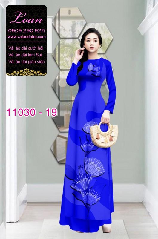 Vải áo dài hoa 3D