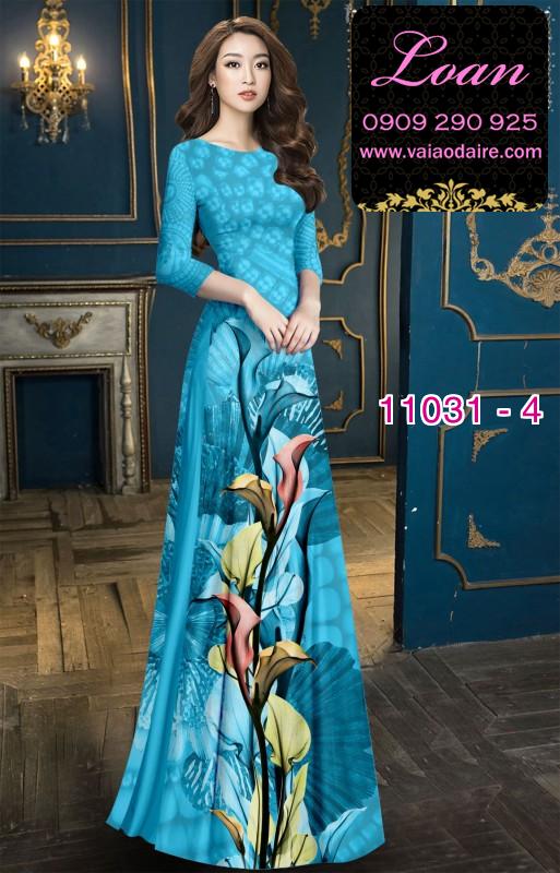 Vải áo dài hoa 3D