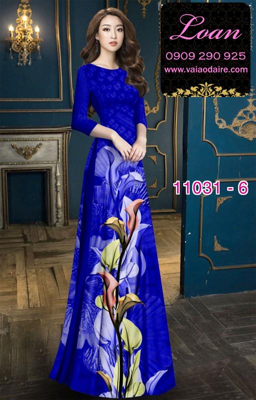 Vải áo dài hoa 3D