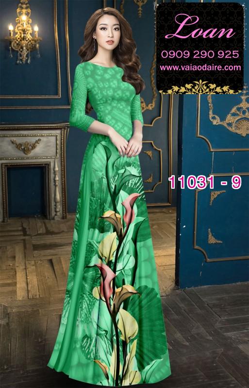 Vải áo dài hoa 3D