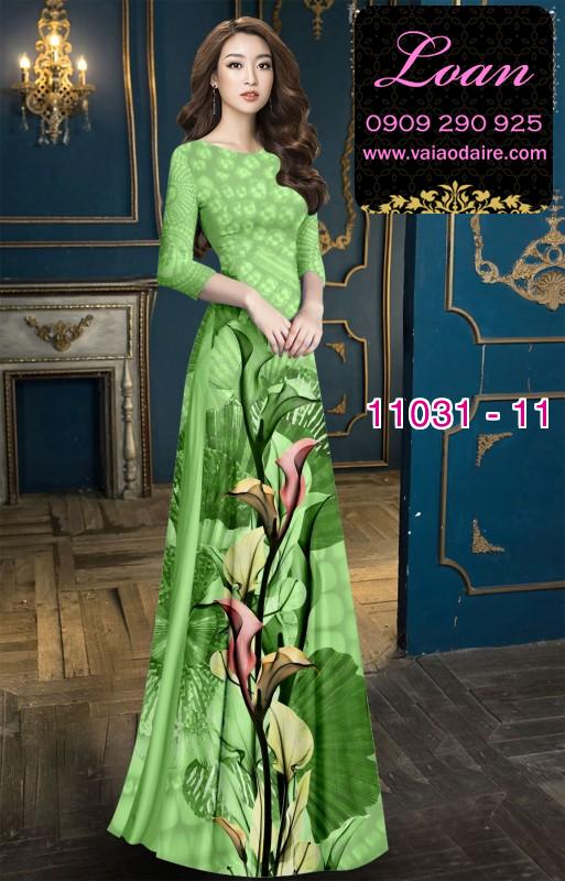 Vải áo dài hoa 3D