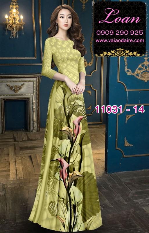 Vải áo dài hoa 3D