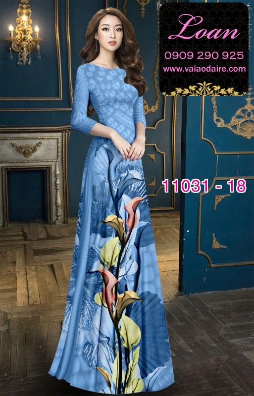 Vải áo dài hoa 3D