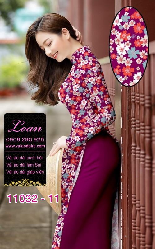 Vải áo dài hoa nhí Vải áo dài hoa nhí